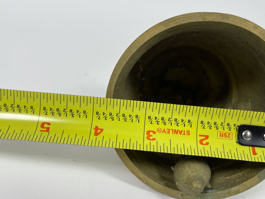 Vintage Brass Bell With Great Tone 3.75R X 6.5H [Photo 9]