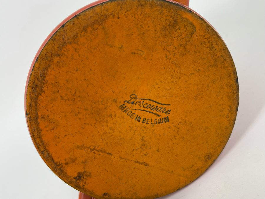 Mid-Century Orange Descoware Enamel Coffee Pot Made In Belgium 10H [Photo 9]