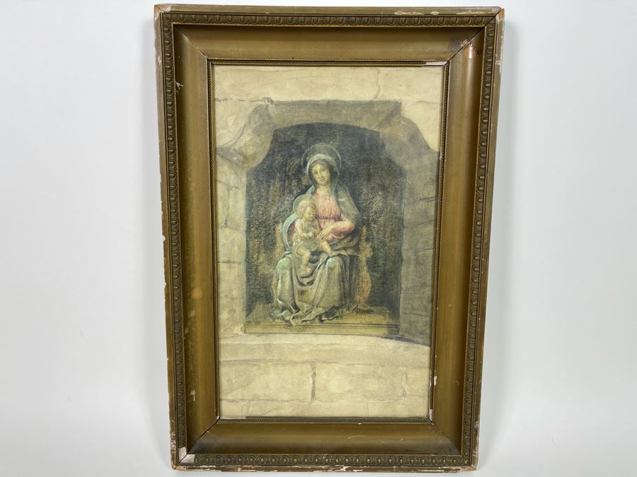 Vintage Framed Madonna And Child 14 X 20.5 [Photo 2]