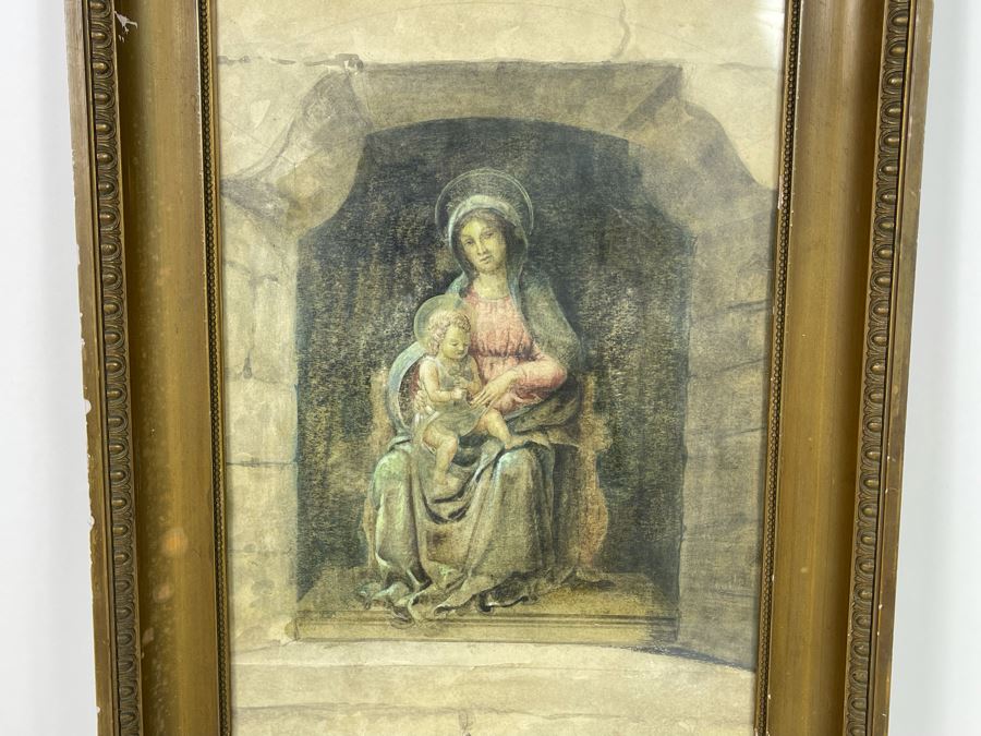 Vintage Framed Madonna And Child 14 X 20.5 [Photo 4]
