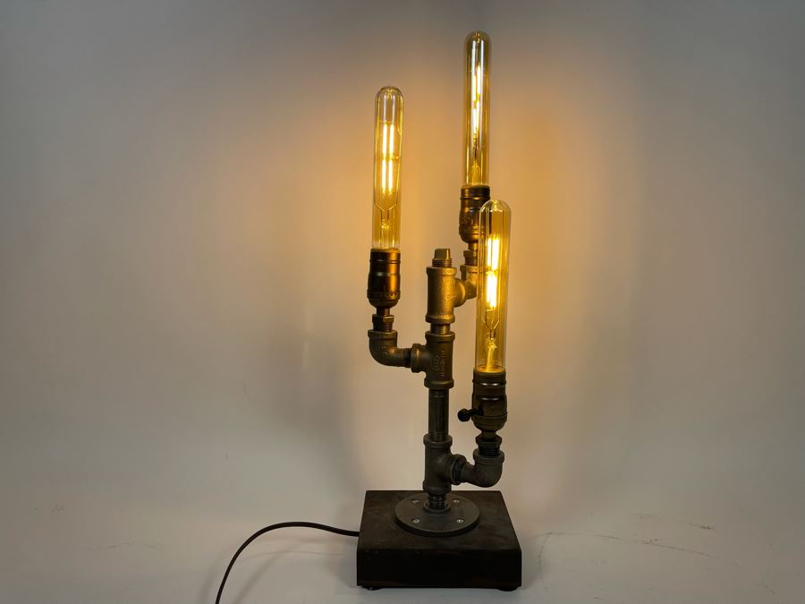 Industrial 3-Light Table Lamp 6.25W X 22H [Photo 6]