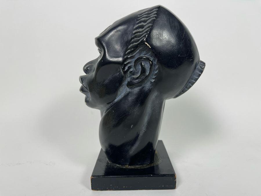 Vintage Fred Press African Male Bust Head Plaster Sculpture 7W X 6.5D X 9H [Photo 7]