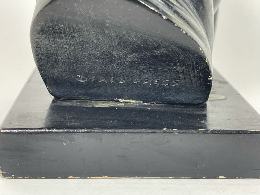 Vintage Fred Press African Male Bust Head Plaster Sculpture 7W X 6.5D X 9H [Photo 5]