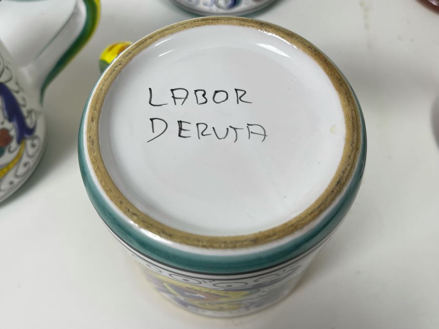 Collection Of Vintage Italian Ceramics Pottery Including Labor Deruta And Arte D’Italia - See Photos [Photo 12]