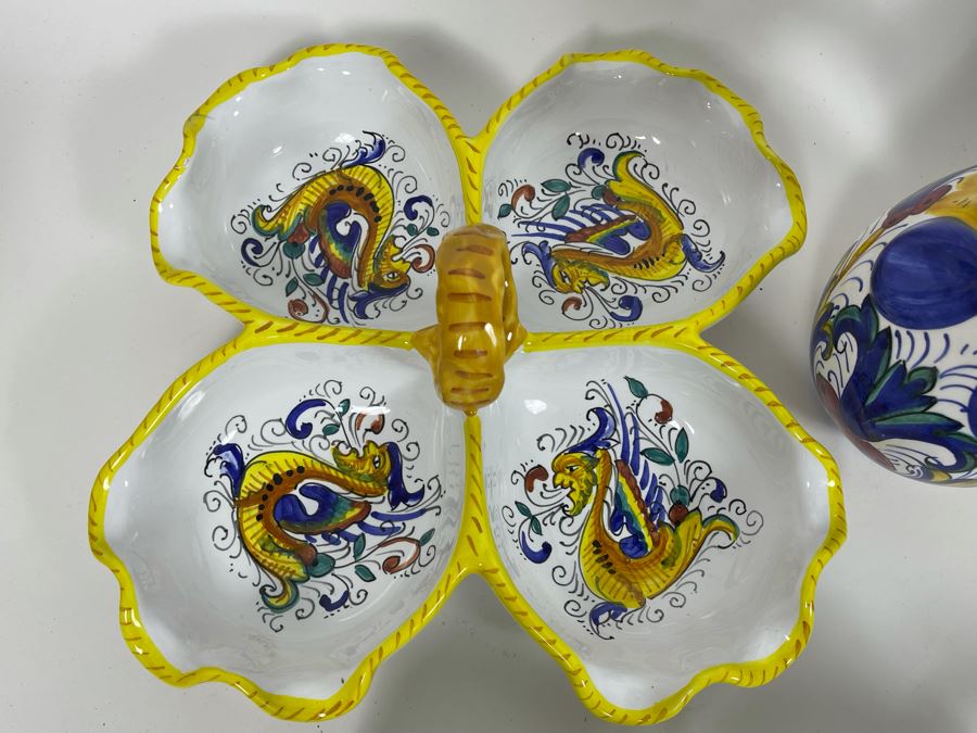 Collection Of Vintage Italian Ceramics Pottery Including Labor Deruta And Arte D’Italia - See Photos [Photo 9]