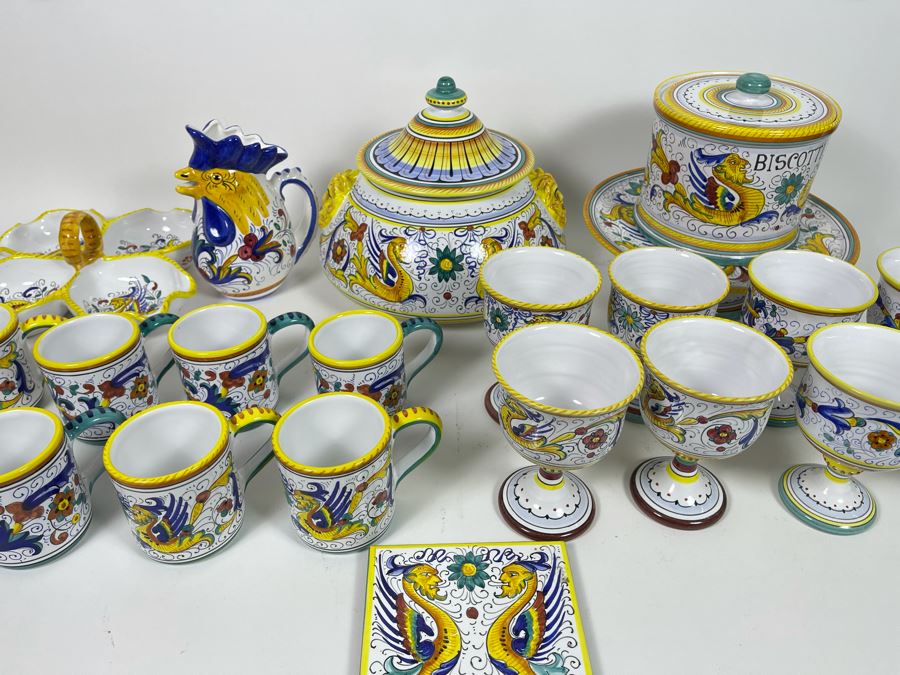 Collection Of Vintage Italian Ceramics Pottery Including Labor Deruta And Arte D’Italia - See Photos [Photo 2]