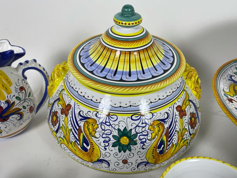 Collection Of Vintage Italian Ceramics Pottery Including Labor Deruta And Arte D’Italia - See Photos [Photo 5]