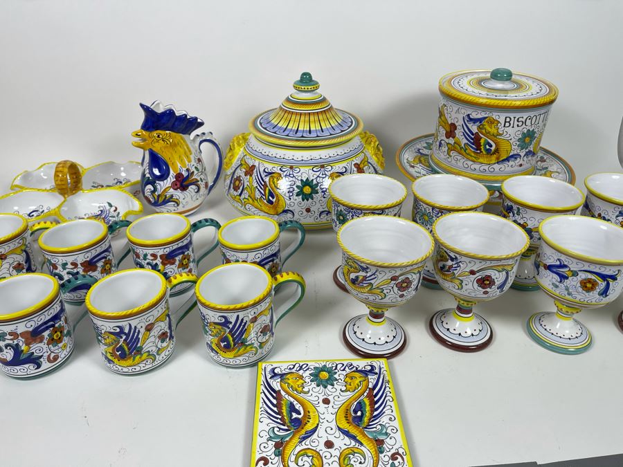 Collection Of Vintage Italian Ceramics Pottery Including Labor Deruta And Arte D’Italia - See Photos [Photo 3]