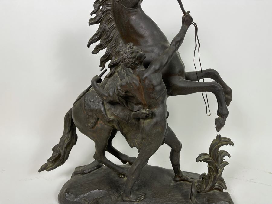 Bronze Statue Of Marly Horses And Its Stable-Keeper Africa After Guillaume Coustou 18W X 8D X 20H [Photo 5]