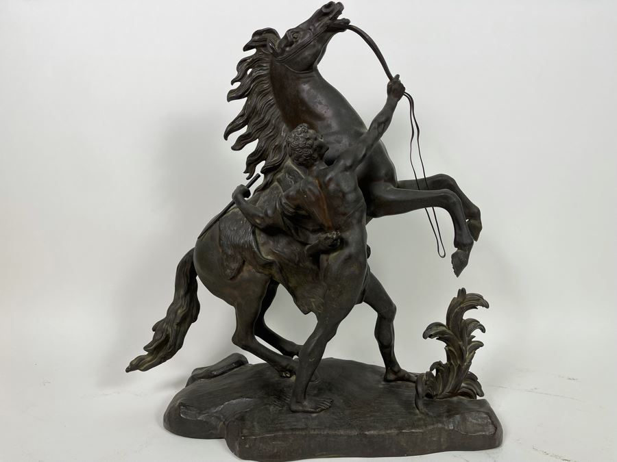 Bronze Statue Of Marly Horses And Its Stable-Keeper Africa After Guillaume Coustou 18W X 8D X 20H [Photo 4]