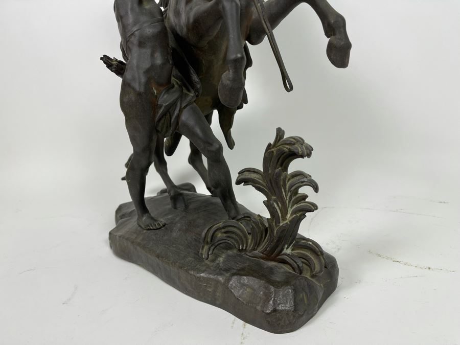 Bronze Statue Of Marly Horses And Its Stable-Keeper Africa After Guillaume Coustou 18W X 8D X 20H [Photo 12]