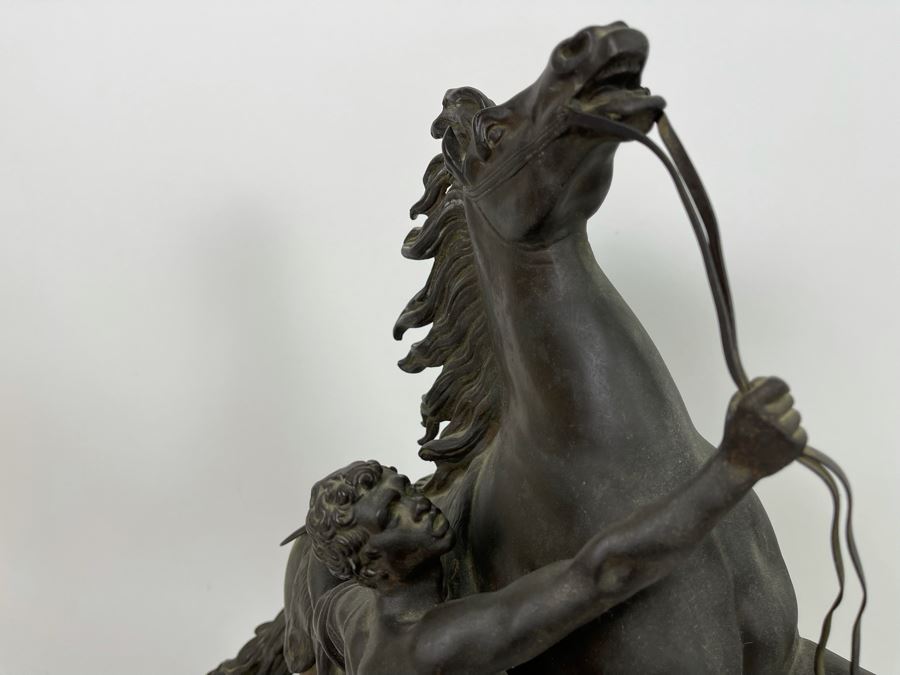 Bronze Statue Of Marly Horses And Its Stable-Keeper Africa After Guillaume Coustou 18W X 8D X 20H [Photo 9]