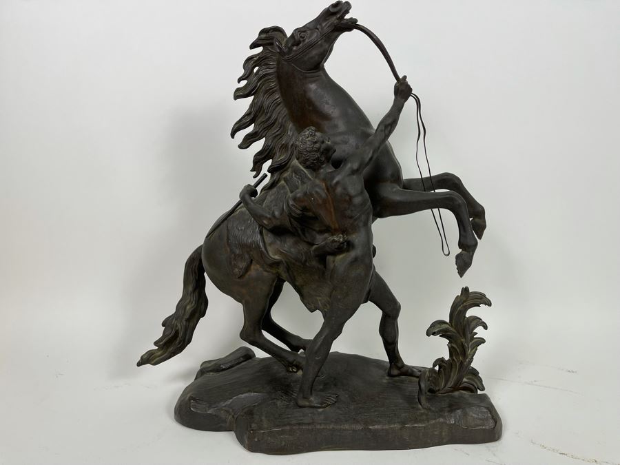Bronze Statue Of Marly Horses And Its Stable-Keeper Africa After Guillaume Coustou 18W X 8D X 20H [Photo 2]