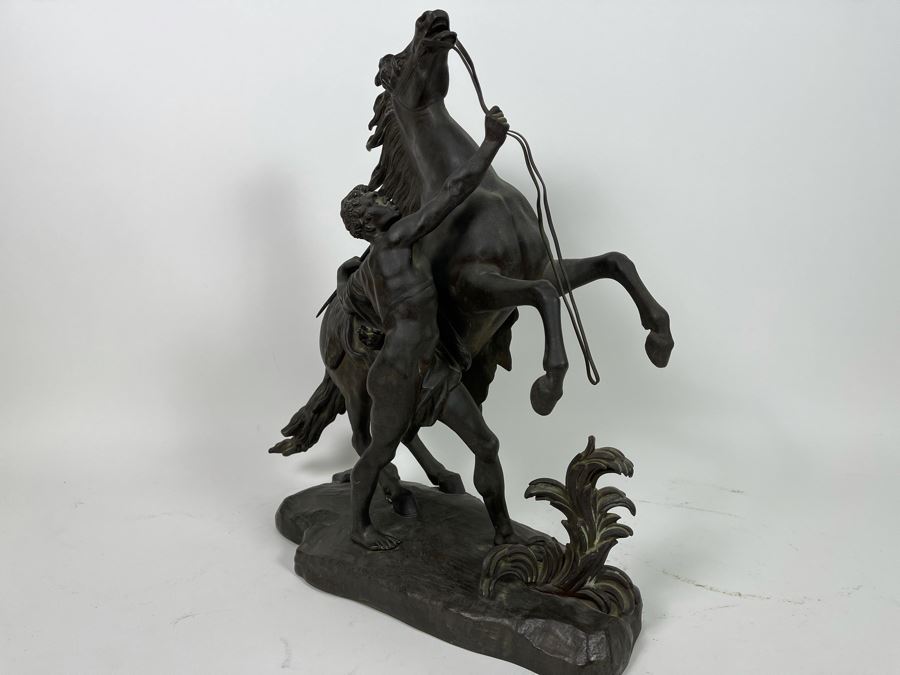 Bronze Statue Of Marly Horses And Its Stable-Keeper Africa After Guillaume Coustou 18W X 8D X 20H [Photo 6]