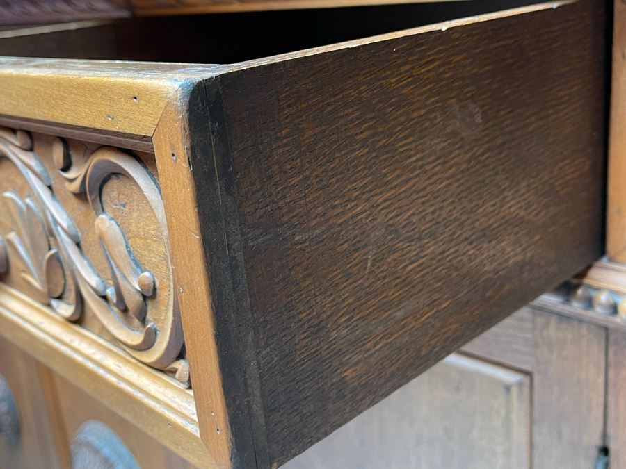 Antique Italian Walnut Sideboard Cabinet 59W X 17D X 51H [Photo 10]