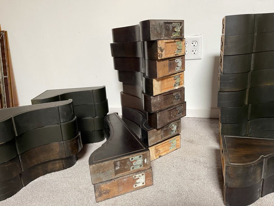 Collection Of Mid-Century Wooden Wall Shelving Brackets 2 Sizes: 16'L And 11'L [Photo 7]