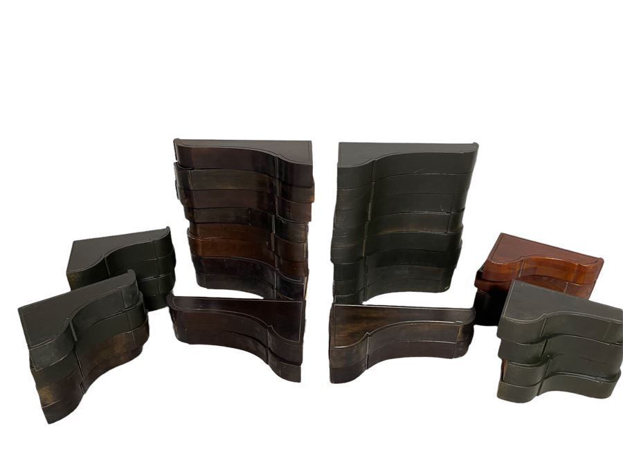 Collection Of Mid-Century Wooden Wall Shelving Brackets 2 Sizes: 16'L And 11'L [Photo 2]