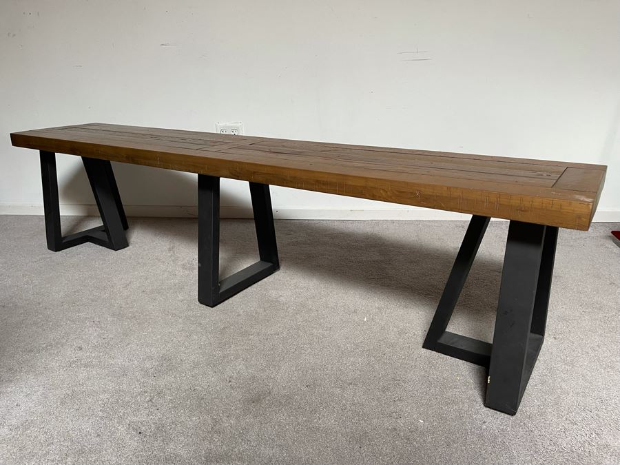 Long Wooden Bench 75W X 14D X 18.5H [Photo 6]