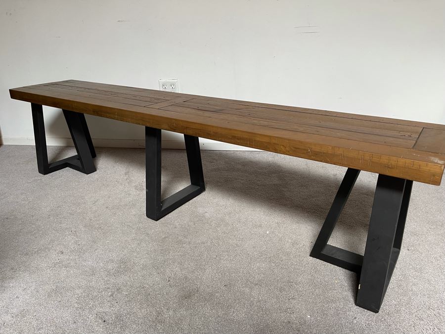 Long Wooden Bench 75W X 14D X 18.5H [Photo 7]