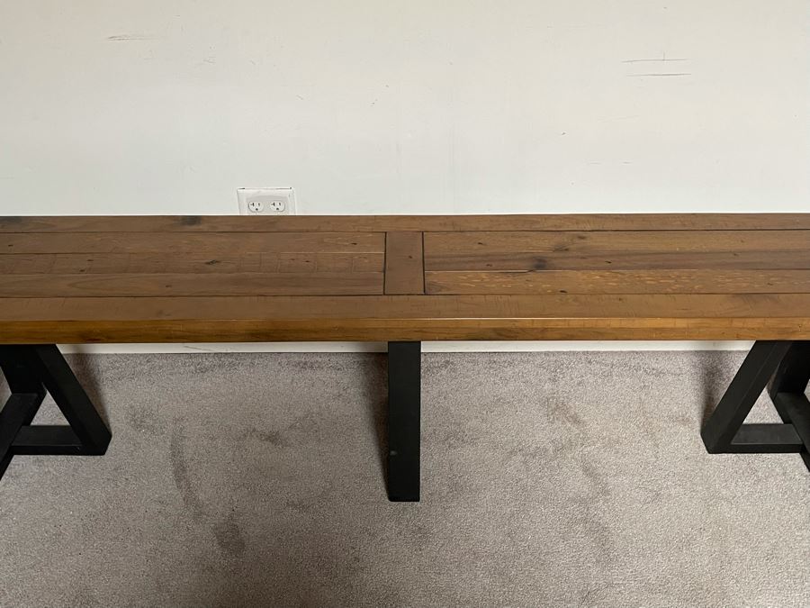 Long Wooden Bench 75W X 14D X 18.5H [Photo 5]