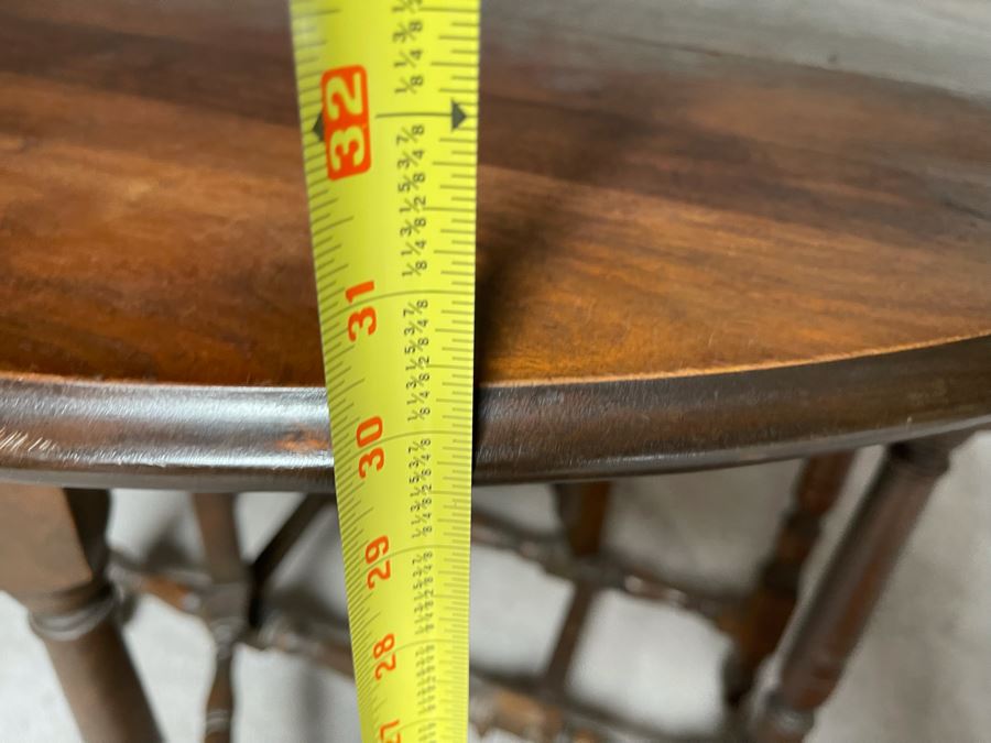 Vintage Drop Leaf Gateleg Table By Webster Manufacturing Company 36R/12W X 30H  [Photo 15]