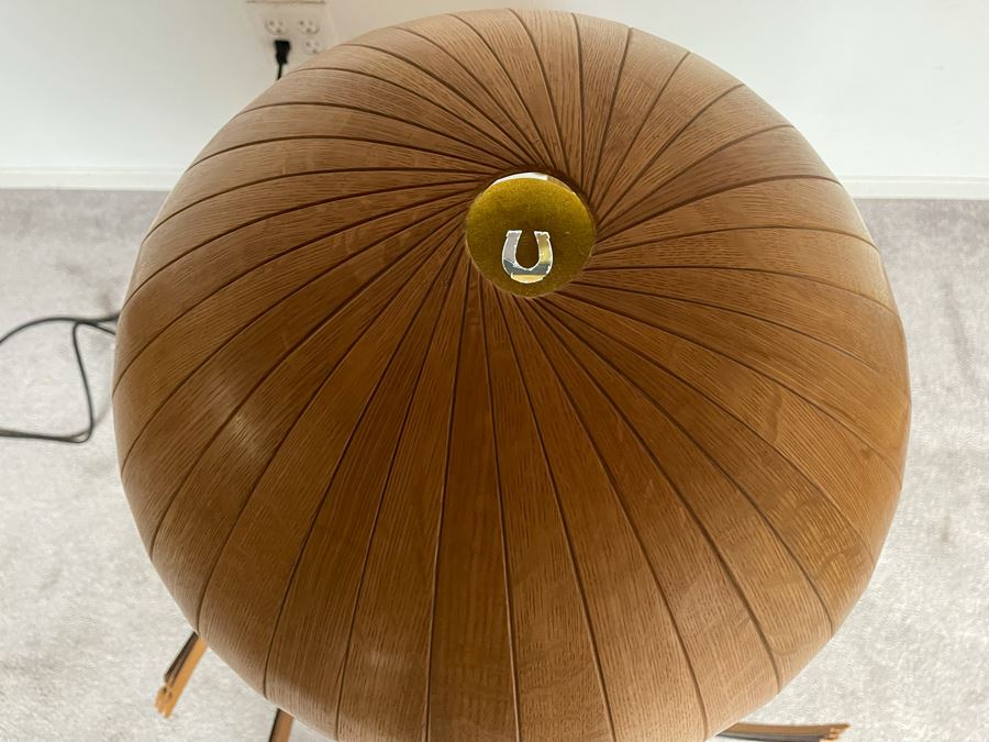 Large One-Of-A-Kind Studio Sculptural Jelly Fish Freestanding Floor Lamp Spring Made Of Wood, Metal And Tequilla Cask Base - Projects Horseshoe On Ceiling 3'W X 40'H [Photo 10]