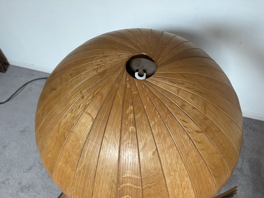 Large One-Of-A-Kind Studio Sculptural Jelly Fish Freestanding Floor Lamp Spring Made Of Wood, Metal And Tequilla Cask Base - Projects Horseshoe On Ceiling 3'W X 40'H [Photo 7]