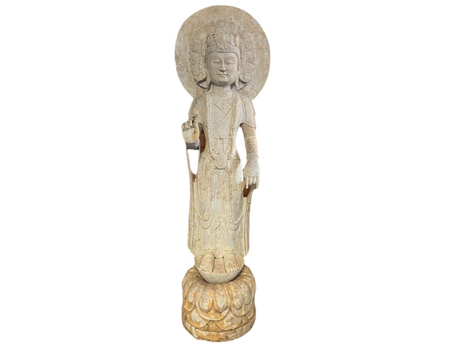 Vintage Chinese Stone Standing Buddha