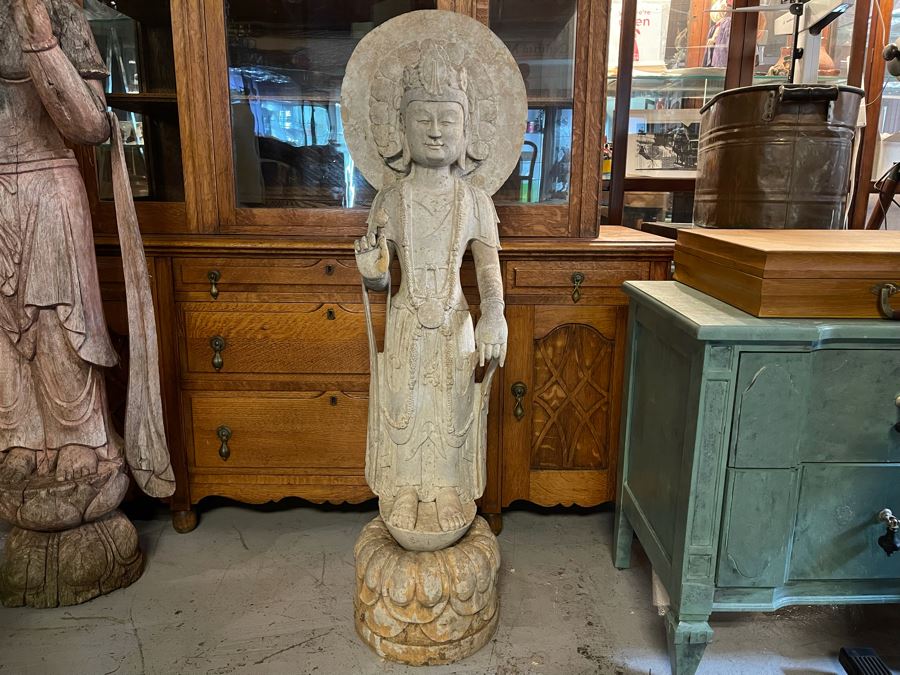 Vintage Chinese Stone Standing Buddha [Photo 5]