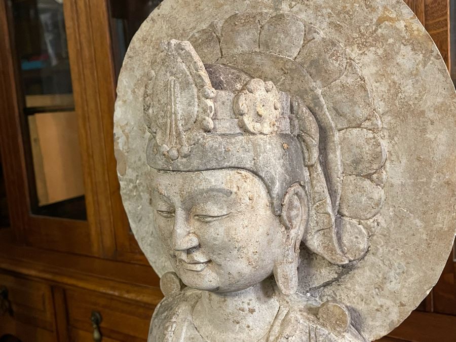 Vintage Chinese Stone Standing Buddha [Photo 9]