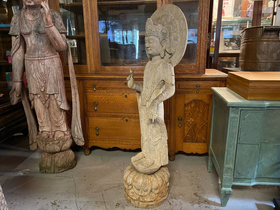 Vintage Chinese Stone Standing Buddha [Photo 18]