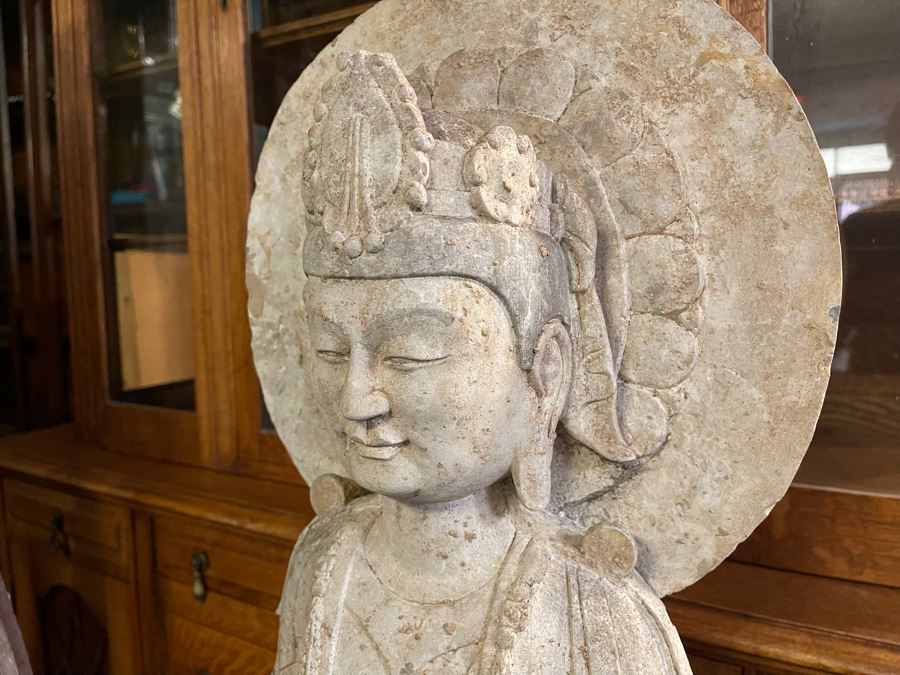 Vintage Chinese Stone Standing Buddha [Photo 8]