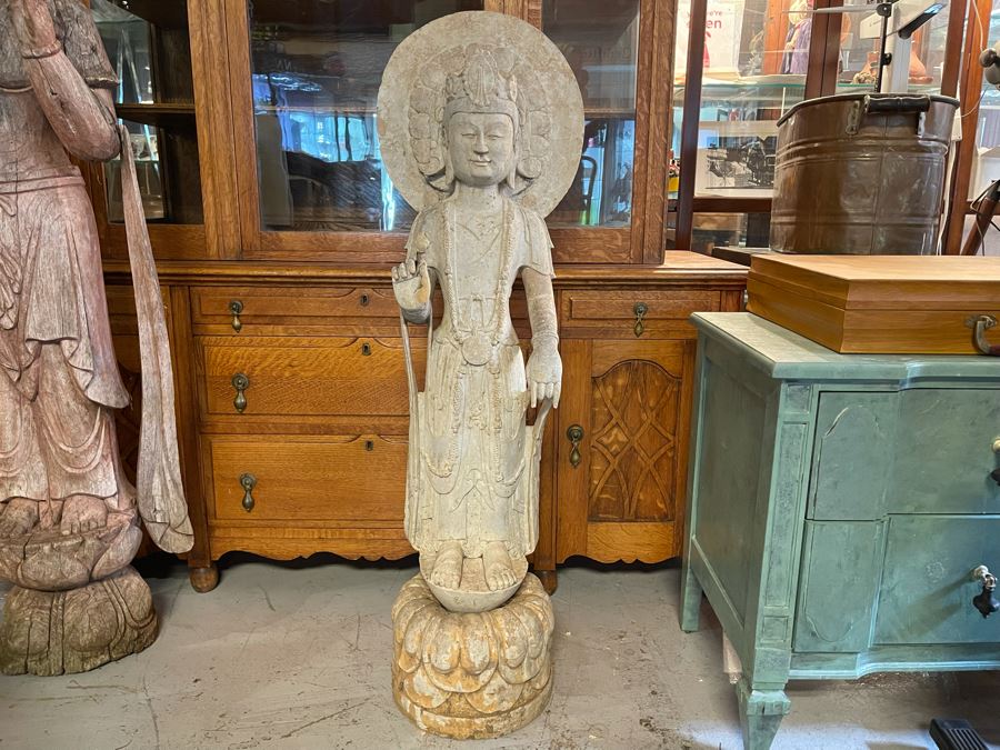 Vintage Chinese Stone Standing Buddha [Photo 4]