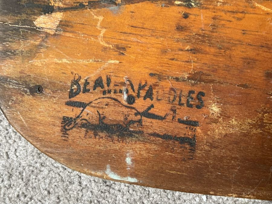 (3) Vintage Wooden Oars Paddles Including One Hand Painted Oar By Lampella 5'L And 4.5'L [Photo 8]
