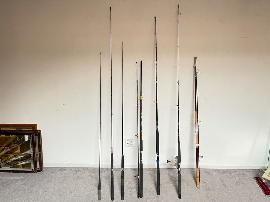 Collection Of Salt Water Fishing Poles And One Fishing Reel Including AVET Graphite Rod, NFT, Shakespeare [Photo 2]
