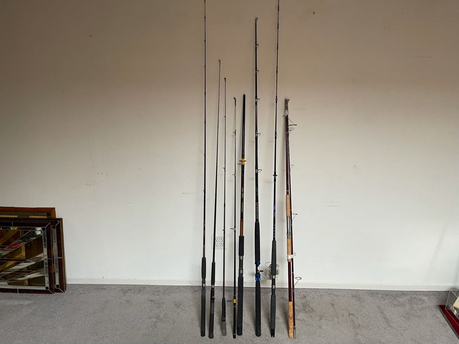 Collection Of Salt Water Fishing Poles And One Fishing Reel Including AVET Graphite Rod, NFT, Shakespeare [Photo 14]