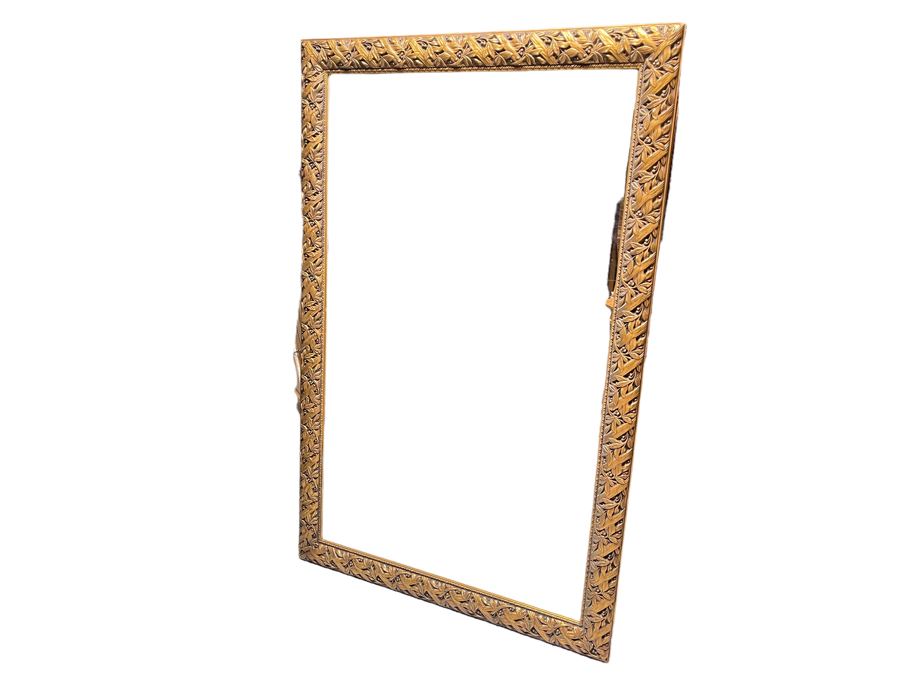 Large Gilt Wooden Beveled Glass Wall Mirror 67 X 44 [Photo 1]