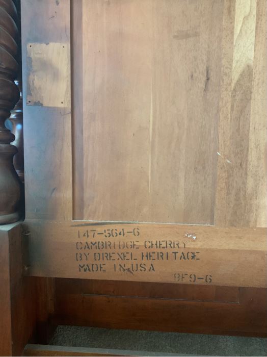 Stunning Eastern King Size Bed Frame Cambridge Cherry By Drexel Heritage [Photo 5]