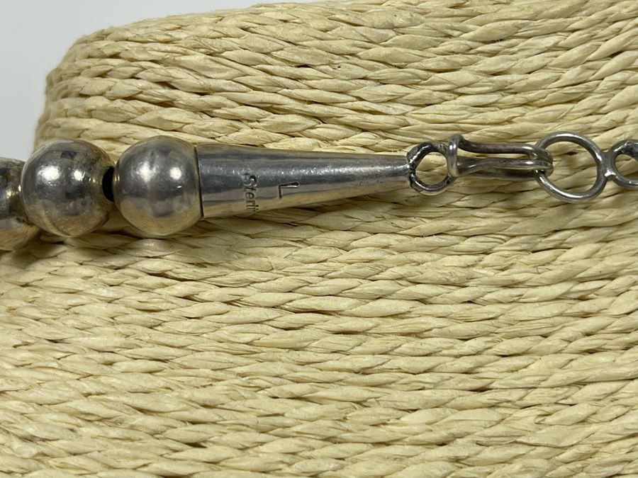 Vintage Native American Squash Blossom Necklace Sterling Silver Turquoise Signed LK Lucian Koinva Hopi 198.3g [Photo 12]