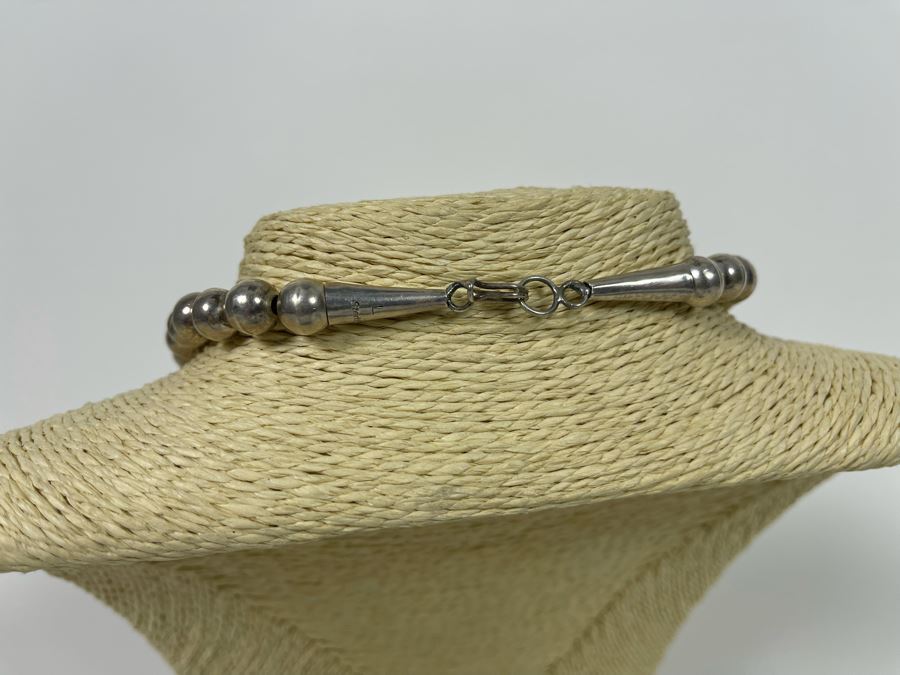 Vintage Native American Squash Blossom Necklace Sterling Silver Turquoise Signed LK Lucian Koinva Hopi 198.3g [Photo 11]