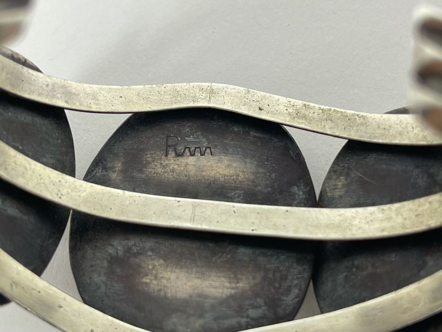 Vintage Redwater Native American Navajo Sterling Silver Turquoise Cuff Bracelet Window Rock AZ 2.5W 78.3g [Photo 9]