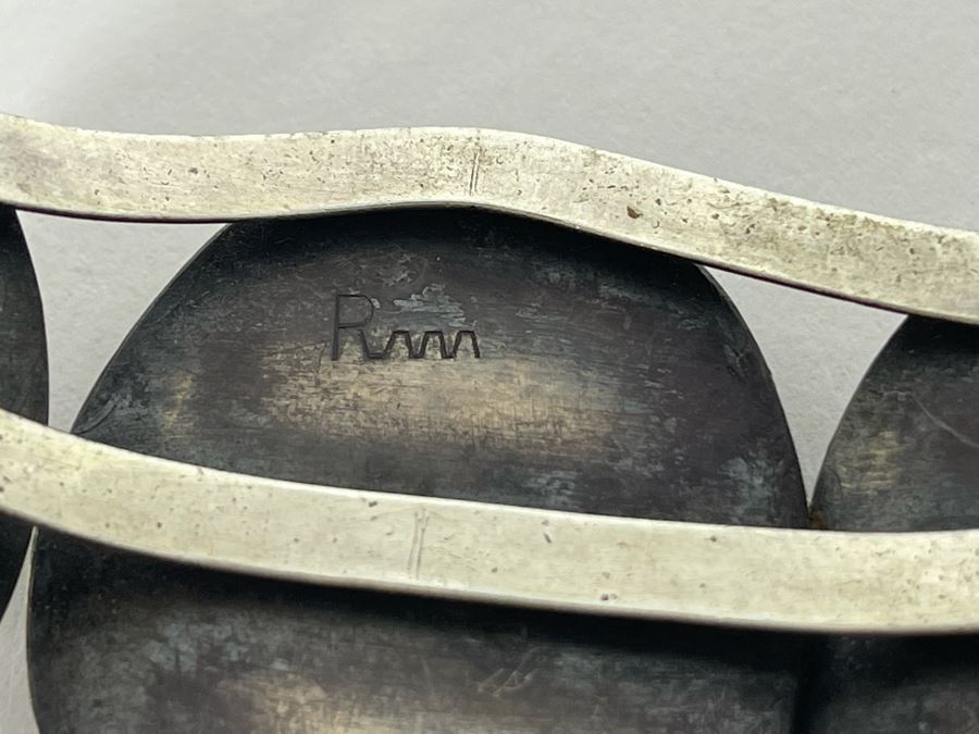 Vintage Redwater Native American Navajo Sterling Silver Turquoise Cuff Bracelet Window Rock AZ 2.5W 78.3g [Photo 10]