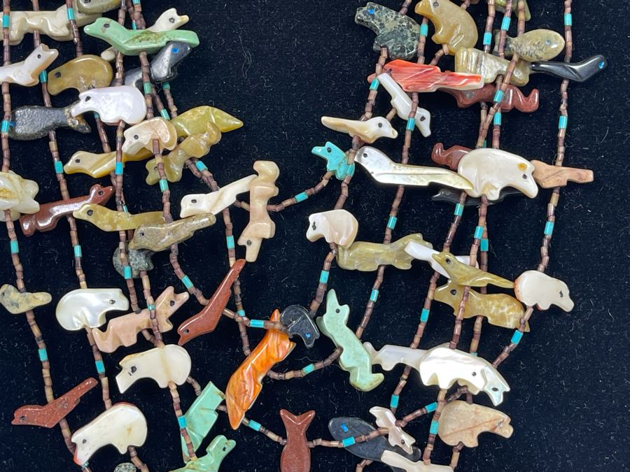 Carved Fetish 7-Strand Native American 36' Necklace [Photo 8]