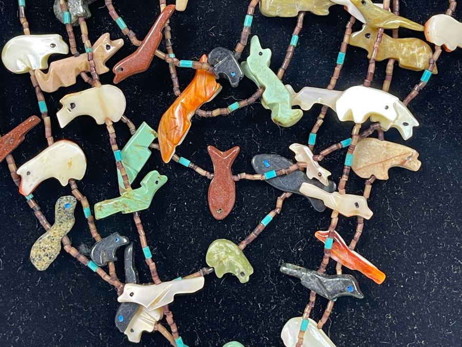 Carved Fetish 7-Strand Native American 36' Necklace [Photo 7]