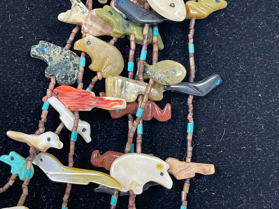 Carved Fetish 7-Strand Native American 36' Necklace [Photo 11]