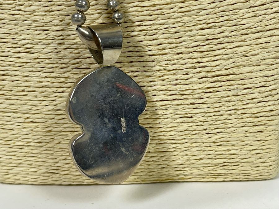 Vintage Mike Smith Native American Navajo Sterling Silver Brown Turquoise Jewelry Set Includes Necklace, Size 10 Ring, Earrings And 8.5L Bracelet 127g [Photo 17]