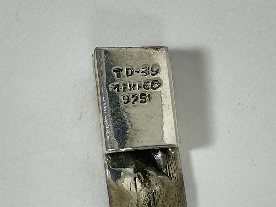 Sterling Silver And Carved Onyx 14' Necklace And 6' Bracelet From Mexico 173.1g [Photo 12]