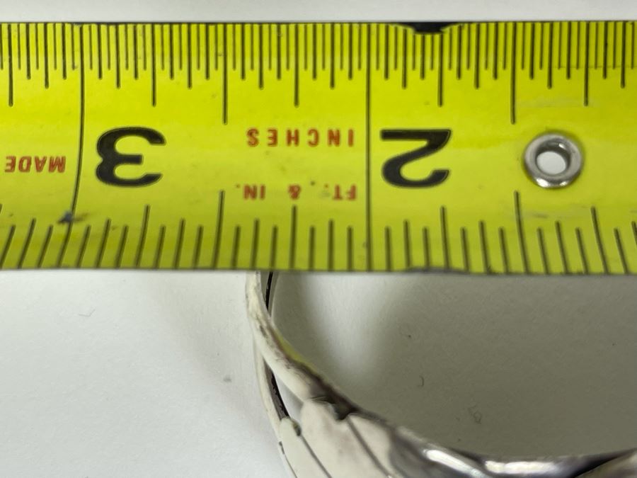 Vintage Native American Sterling Silver Turquoise 20' Necklace, 2.5W Cuff Bracelet, Ring And Matching Earrings Signed RD 201g Total Weight [Photo 25]