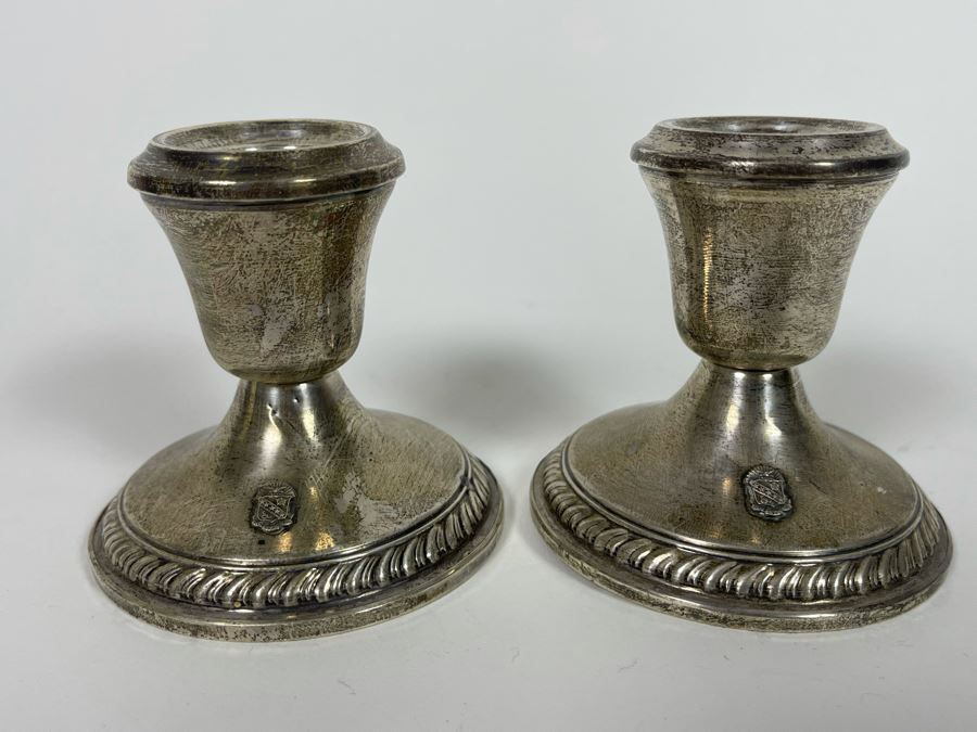 Pair Of Sterling Silver Weighted Candle Holders From Sorority 3H [Photo 3]