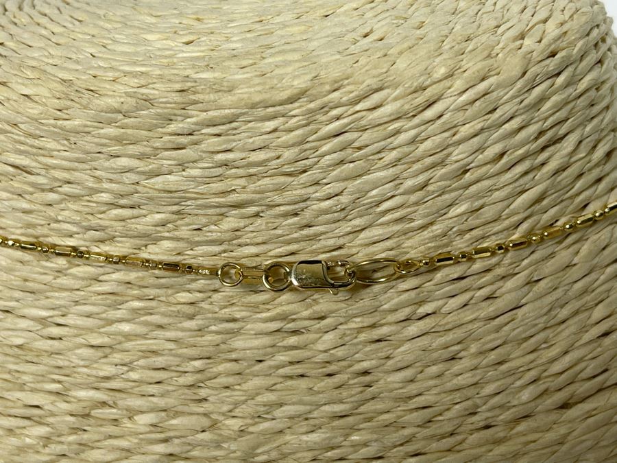 18K Gold Fire Opal Pendant With 14K Gold 20' Necklace 7.7g [Photo 20]